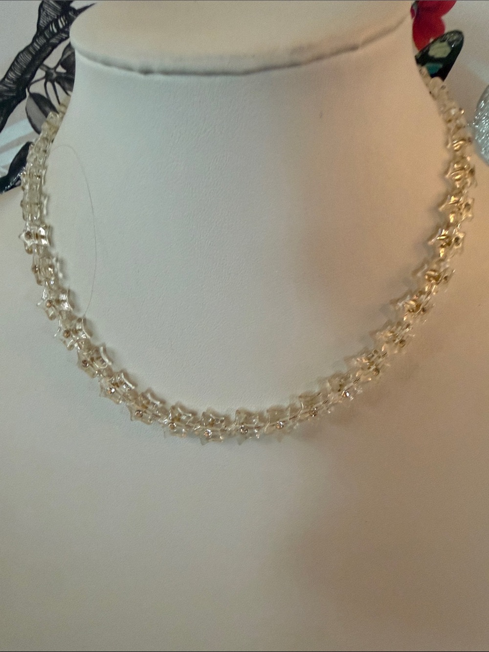 Audrey Limoges Collection Crystal Bead Choker Necklace - Clear